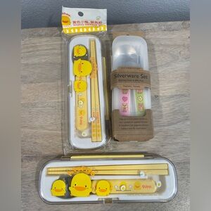 3 Sets of Kids Tableware/Utensils Set Including 2 Piyo Piyo Designs